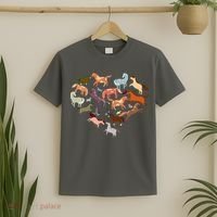 Cute Multi Horse Lover Heart T-Shirt thumb 2
