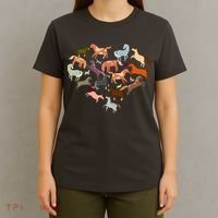 Cute Multi Horse Lover Heart T-Shirt thumb 4