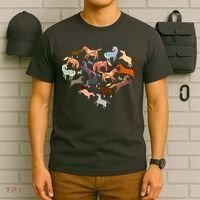 Cute Multi Horse Lover Heart T-Shirt thumb 6