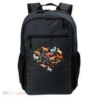 Cute Multi Horse Lover Heart Backpack thumb 0