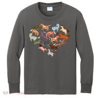 Cute Multi Horse Lover Heart Kids Long Sleeve Shirt thumb 0