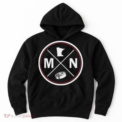 Classic Minnesota Hockey Mn Outline Hoodie