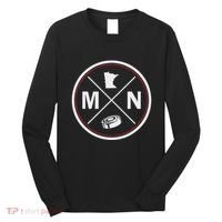 Classic Minnesota Hockey Mn Outline Long Sleeve Shirt thumb 0