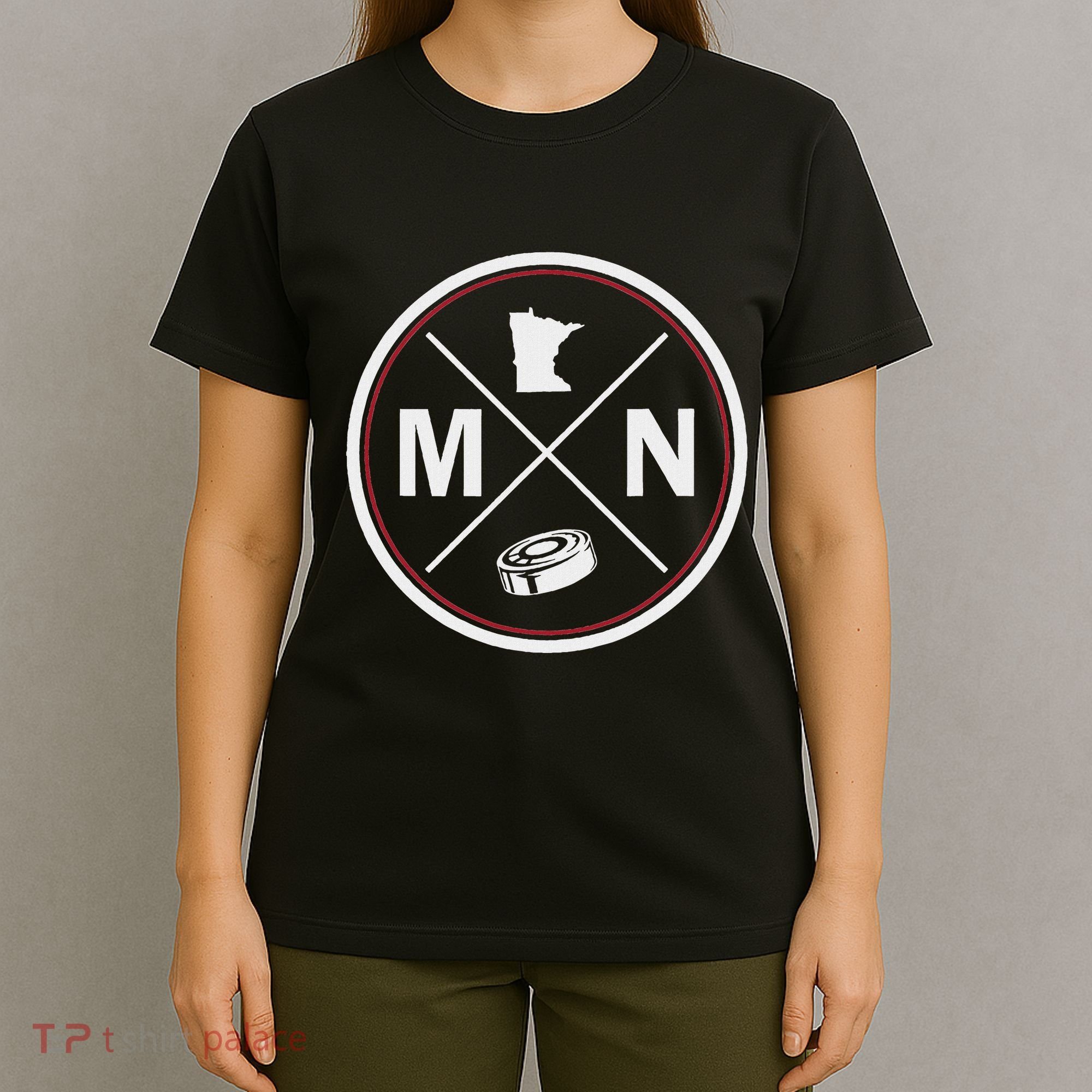 Classic Minnesota Hockey Mn Outline T-Shirt
