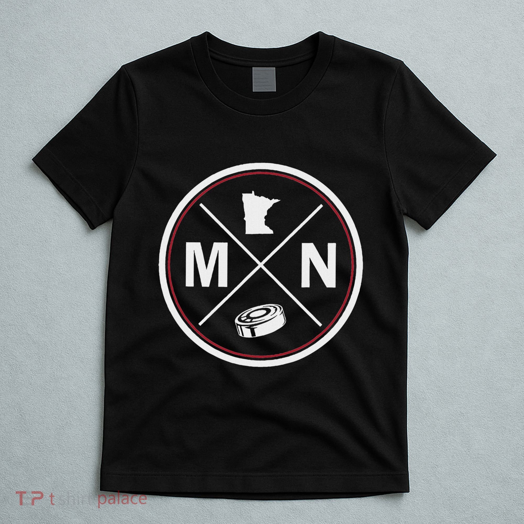 Classic Minnesota Hockey Mn Outline T-Shirt