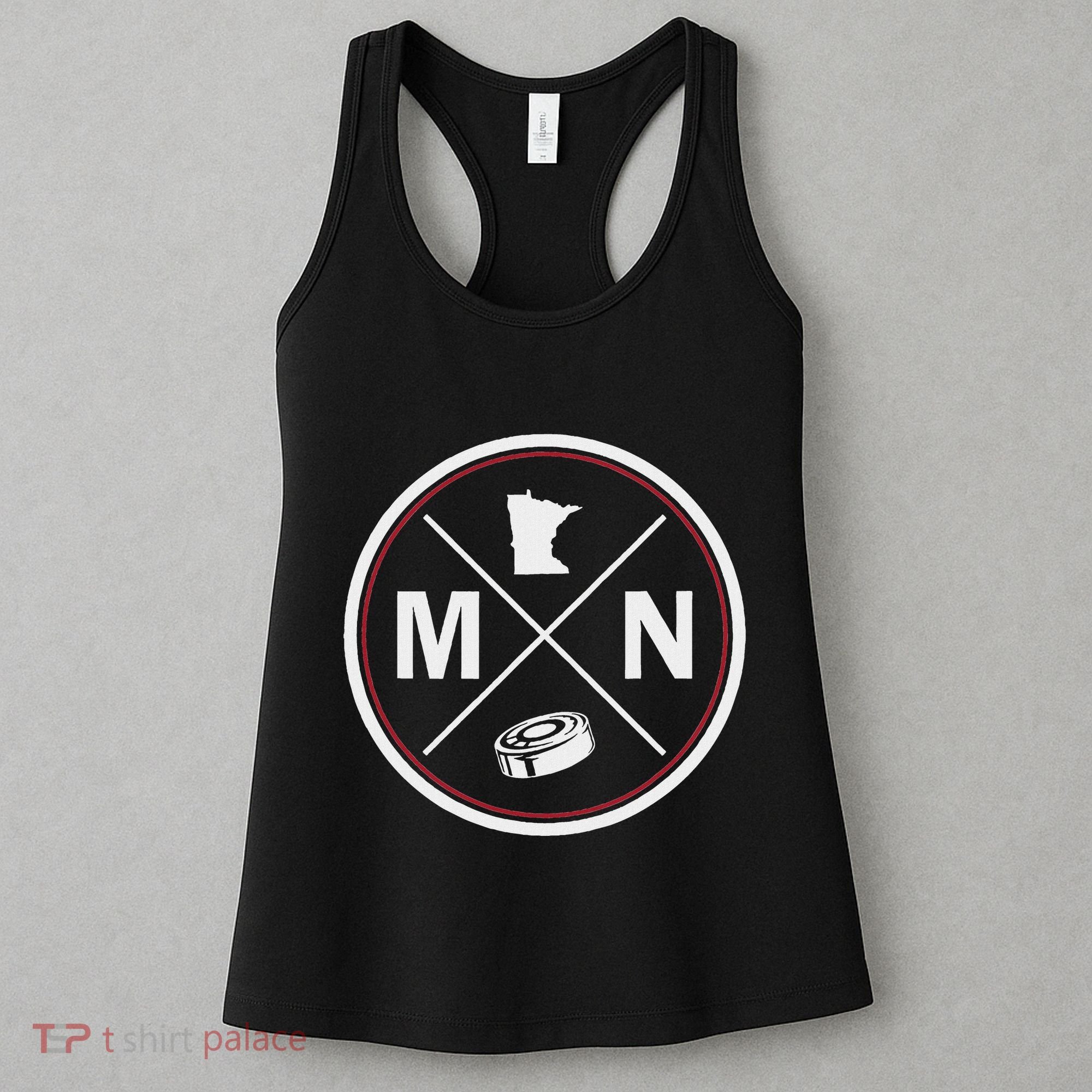 Classic Minnesota Hockey Mn Outline Women's Tank Top