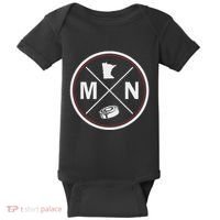 Classic Minnesota Hockey Mn Outline Baby Bodysuit thumb 0