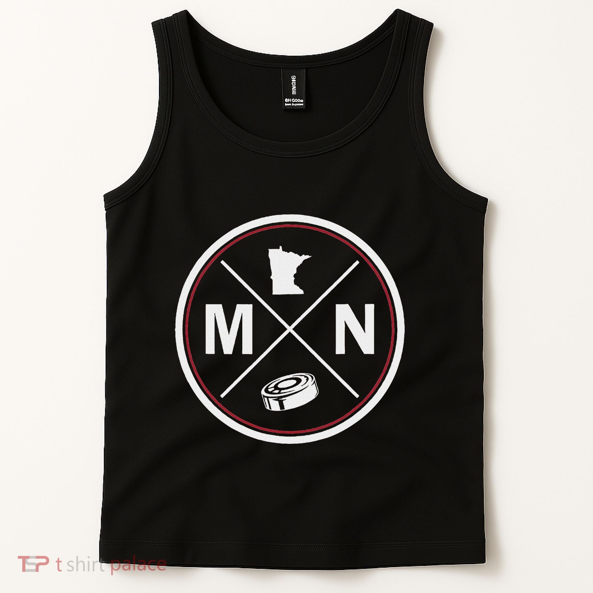 Classic Minnesota Hockey Mn Outline Tank Top