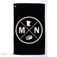 Classic Minnesota Hockey Mn Outline Golf Towel thumb 0