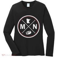 Classic Minnesota Hockey Mn Outline Women's Long Sleeve Shirt thumb 0