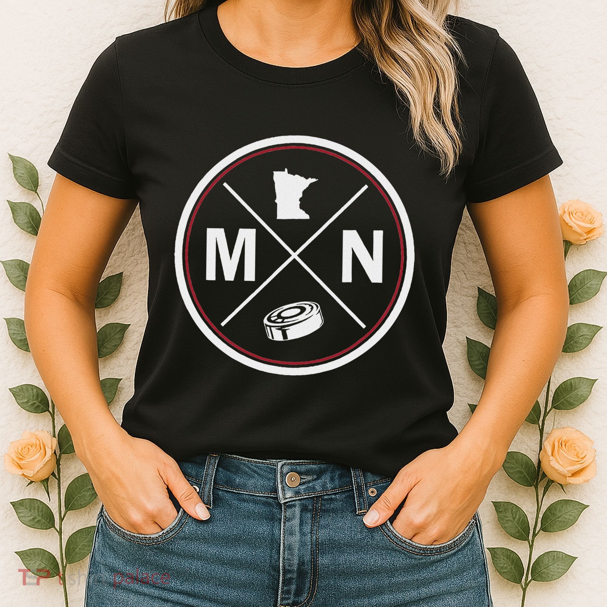 Classic Minnesota Hockey Mn Outline Women's T-Shirt