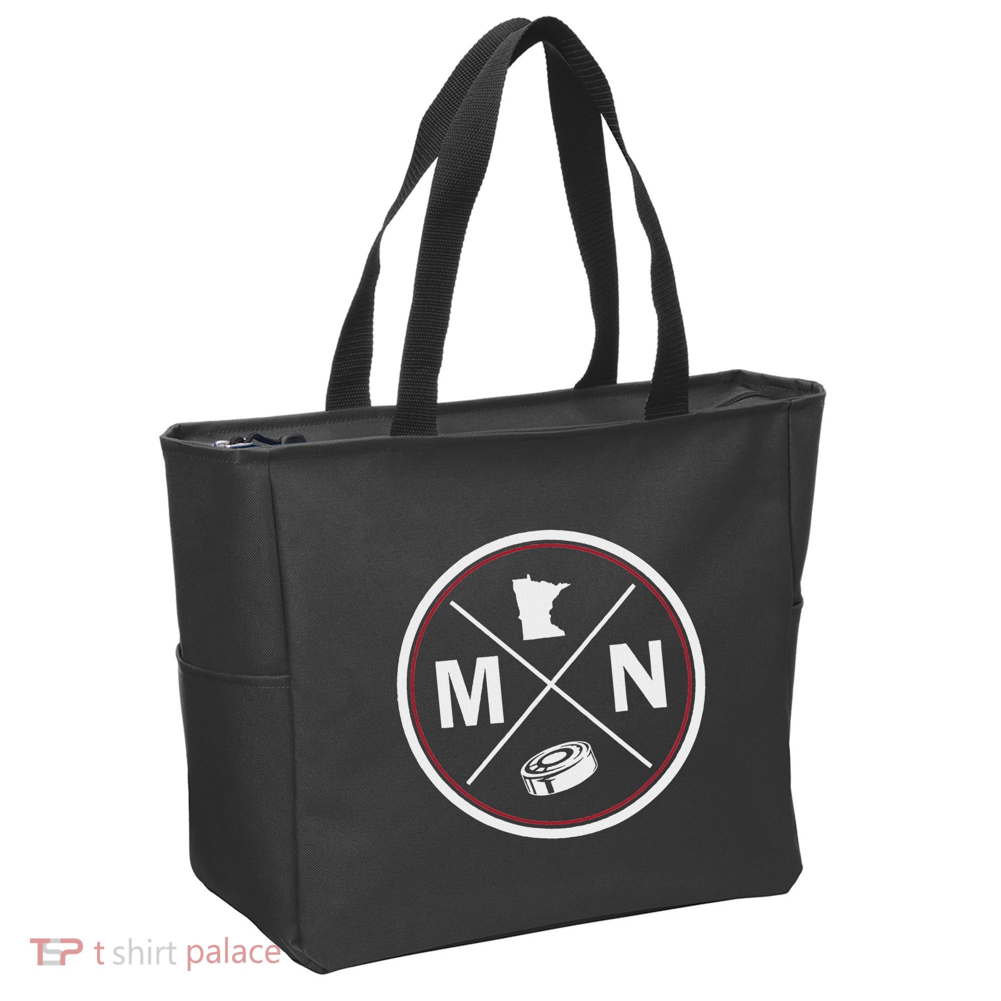 Classic Minnesota Hockey Mn Outline Tote Bag