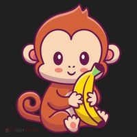 Cute Monkey Holding Banana Cartoon Women's Sweatshirt thumb 2