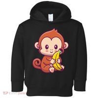Cute Monkey Holding Banana Cartoon Toddler Hoodie thumb 0