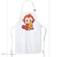 Cute Monkey Holding Banana Cartoon Apron thumb 0