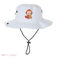Cute Monkey Holding Banana Cartoon Bucket Hat thumb 0