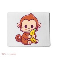 Cute Monkey Holding Banana Cartoon Mousepad thumb 0