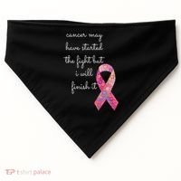 Cancer May Have Started The Fight But I Will Finish It Gift USA-Made Doggie Bandana thumb 0