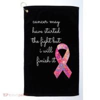 Cancer May Have Started The Fight But I Will Finish It Gift Golf Towel thumb 0