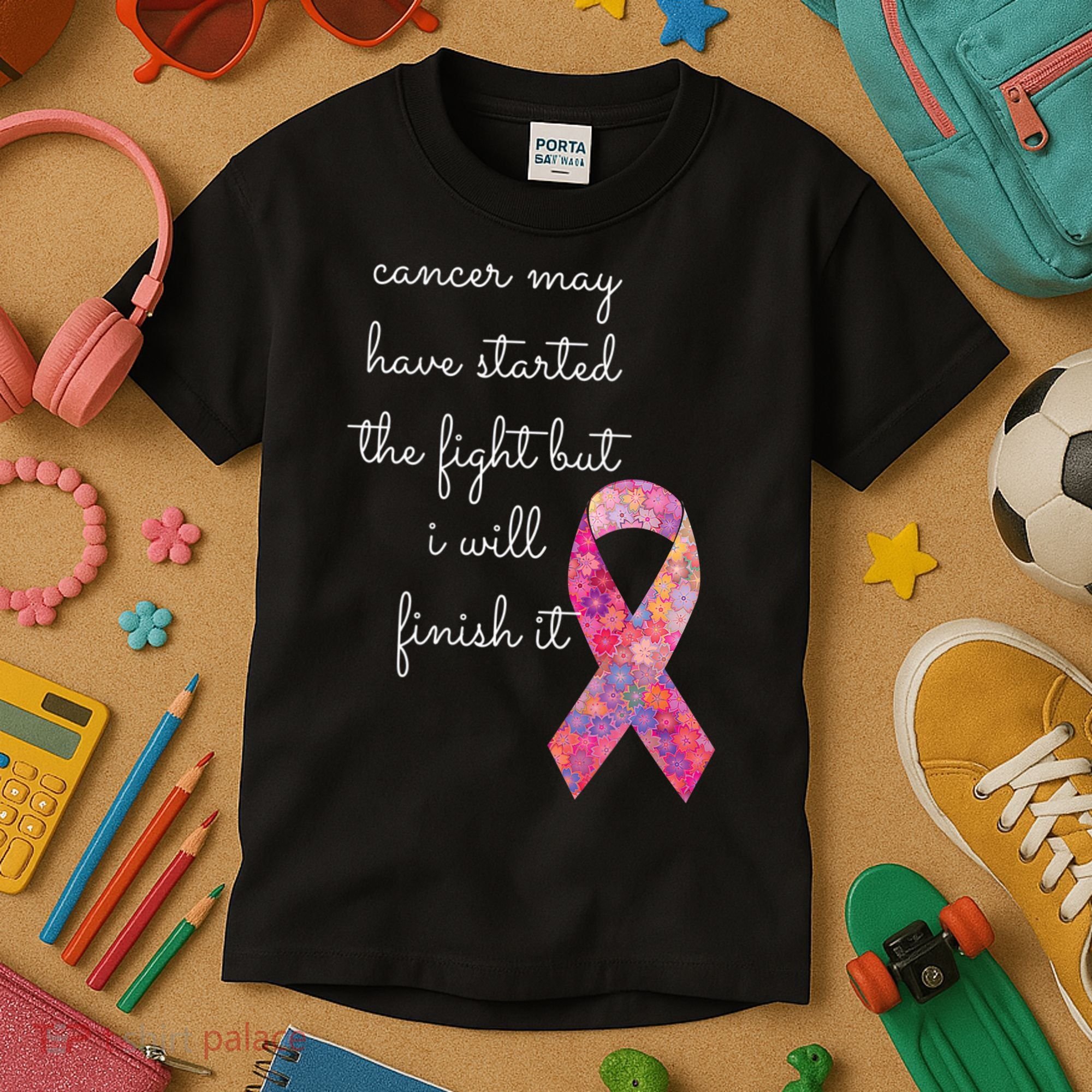 Cancer May Have Started The Fight But I Will Finish It Gift Kids T-Shirt