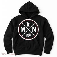 Classic Minnesota Hockey MN Outline Hoodie thumb 0