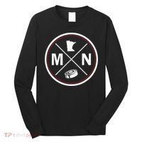 Classic Minnesota Hockey MN Outline Long Sleeve Shirt thumb 0