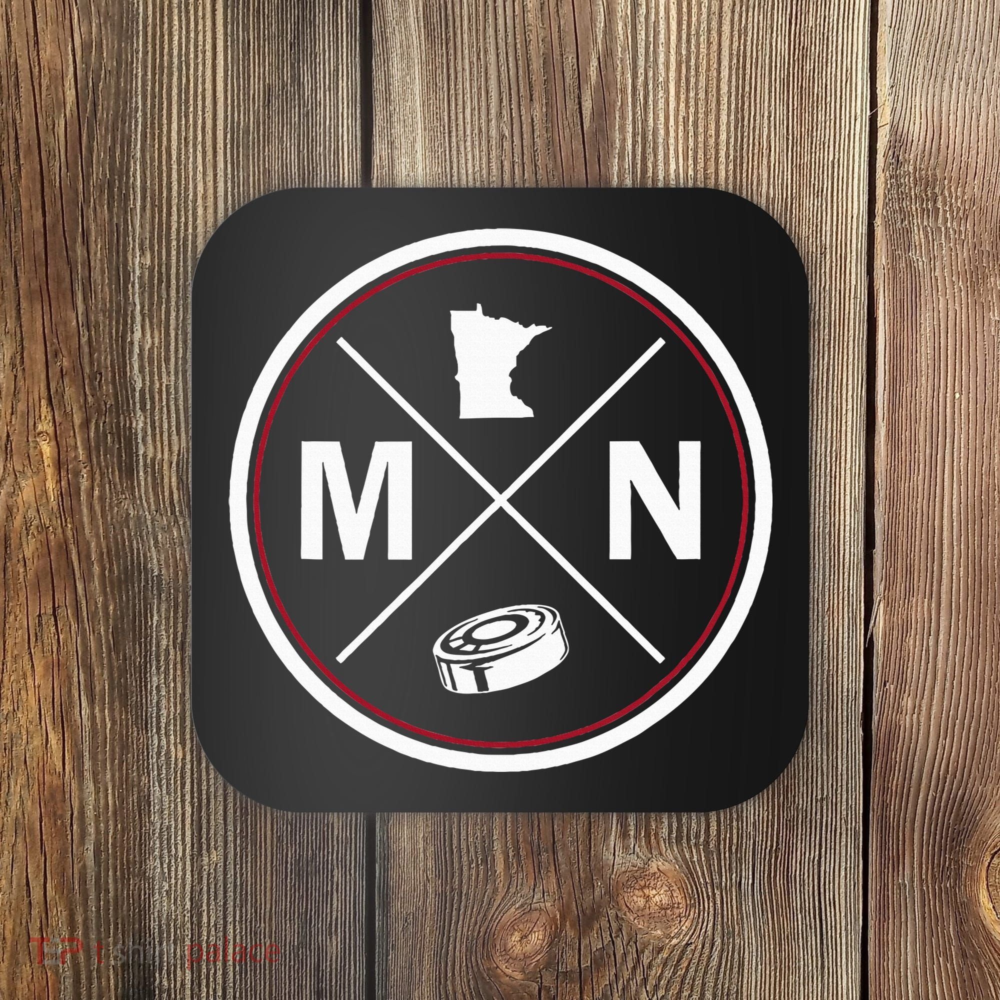 Classic Minnesota Hockey MN Outline Coaster