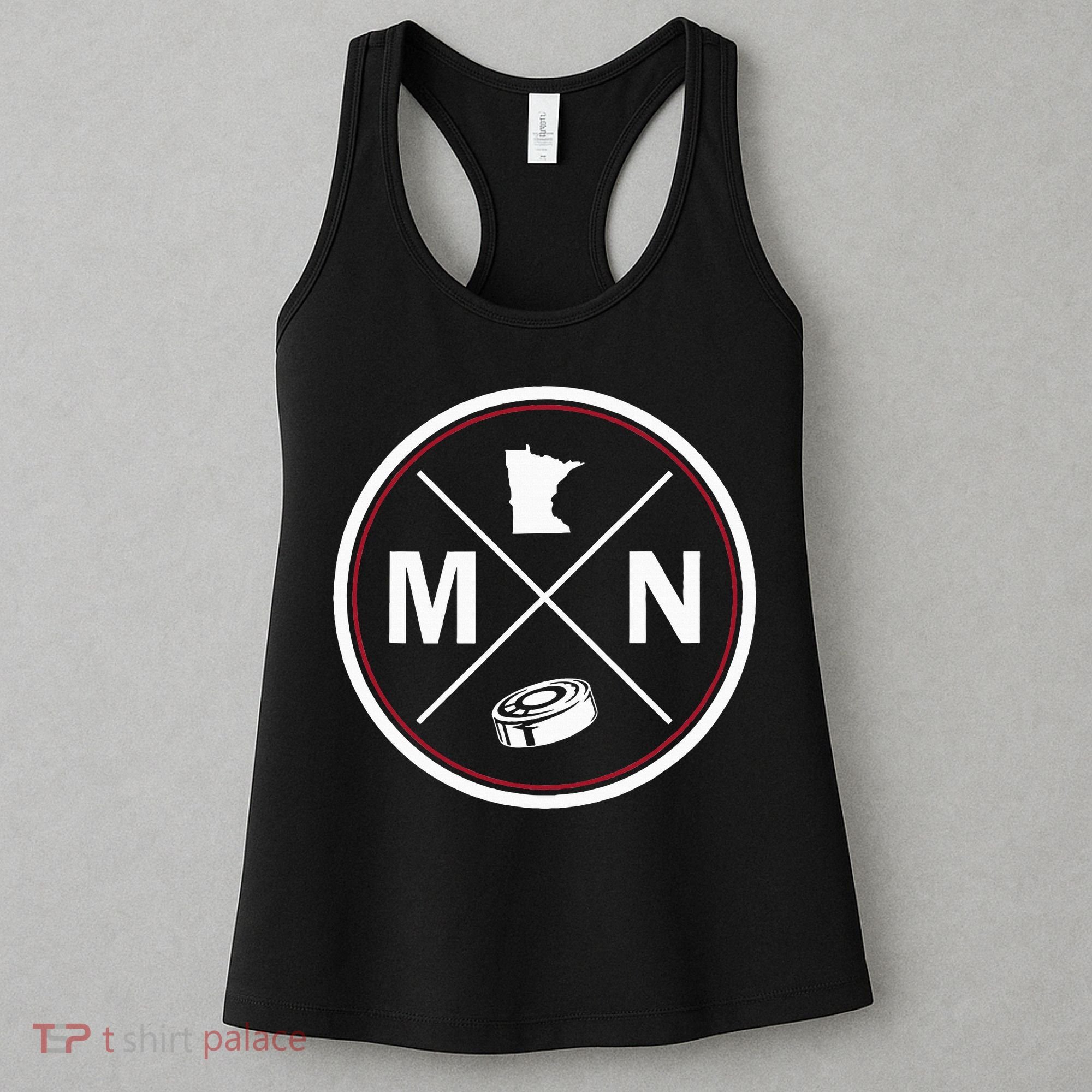 Classic Minnesota Hockey MN Outline Women's Tank Top