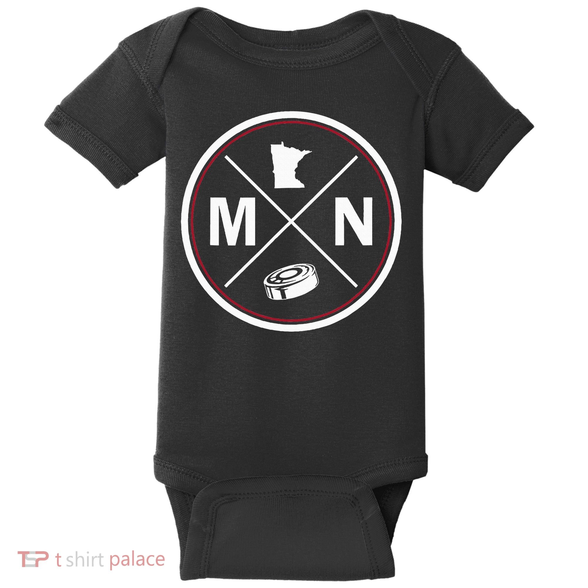 Classic Minnesota Hockey MN Outline Baby Bodysuit
