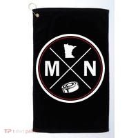 Classic Minnesota Hockey MN Outline Golf Towel thumb 0