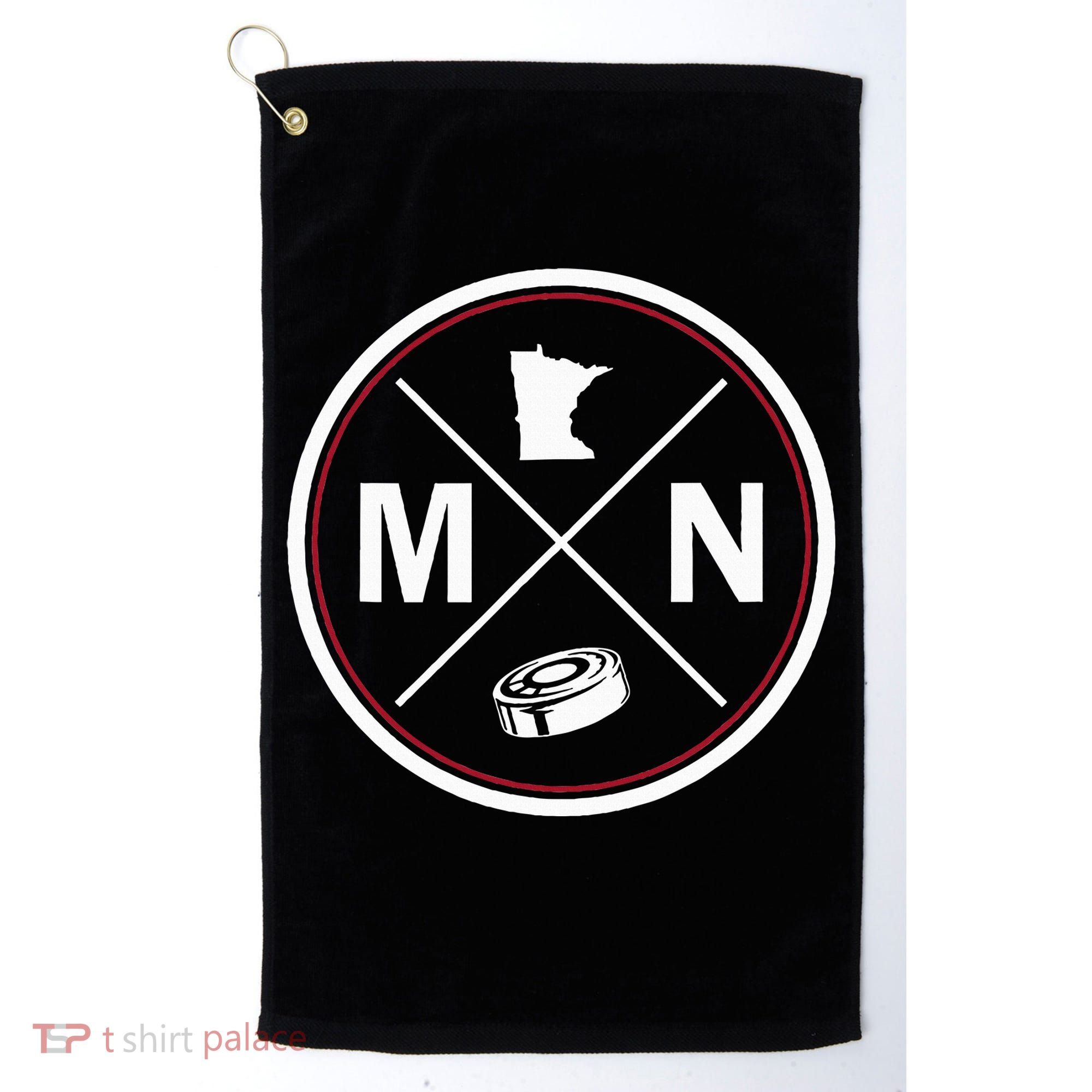 Classic Minnesota Hockey MN Outline Golf Towel
