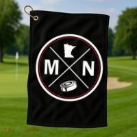 Classic Minnesota Hockey MN Outline Golf Towel thumb 1