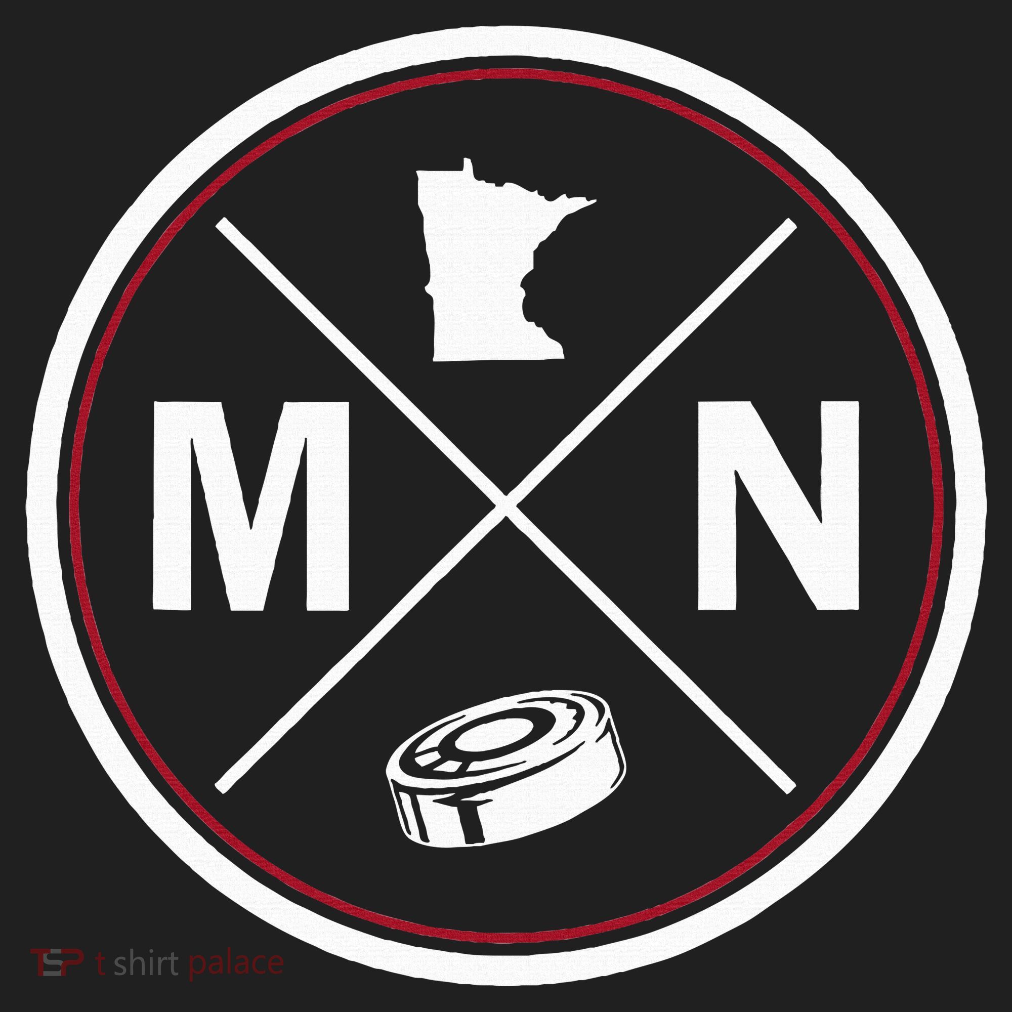 Classic Minnesota Hockey MN Outline Golf Towel