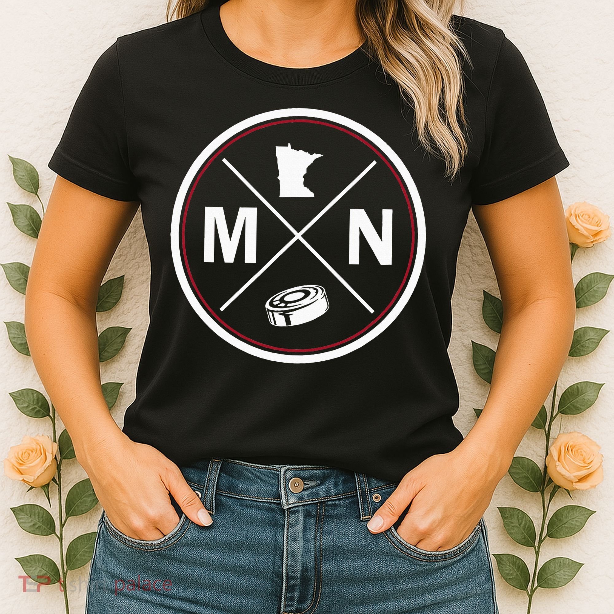 Classic Minnesota Hockey MN Outline Women's T-Shirt