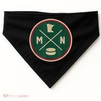 Classic Minnesota Hockey MN Outline USA-Made Doggie Bandana thumb 0