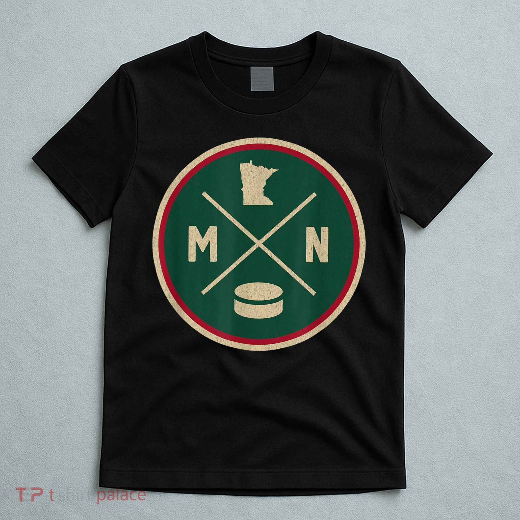 Classic Minnesota Hockey MN Outline T-Shirt