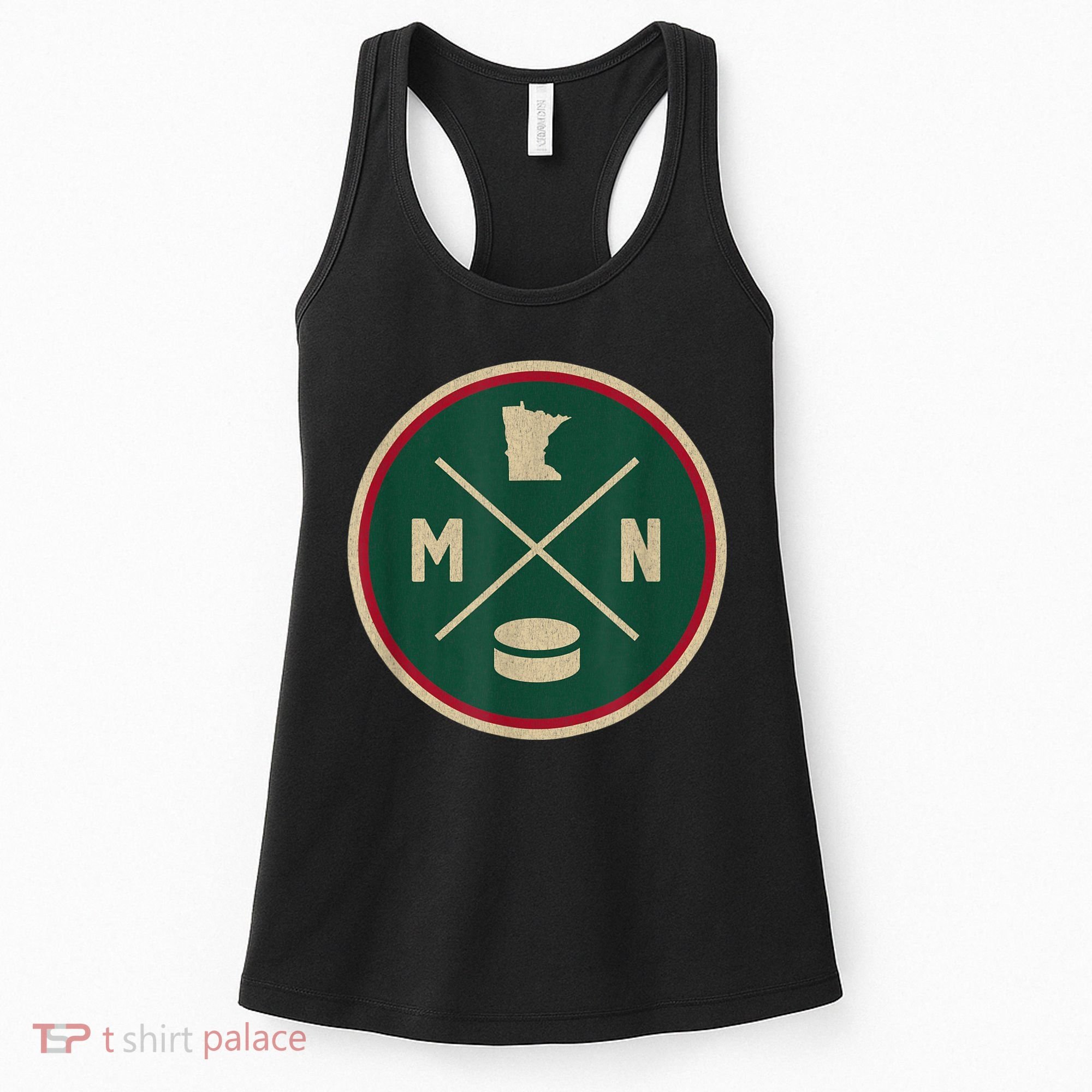 Classic Minnesota Hockey MN Outline Women's Tank Top