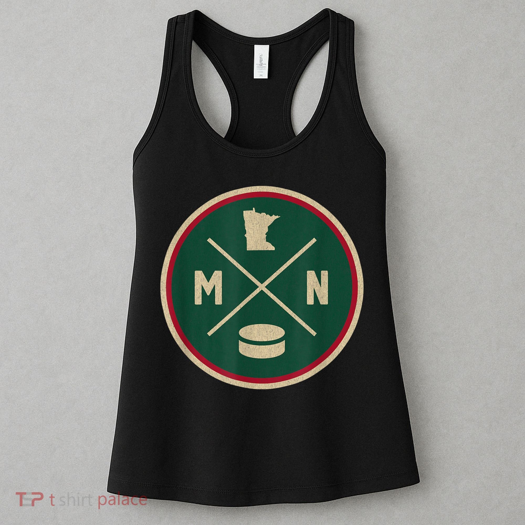 Classic Minnesota Hockey MN Outline Women's Tank Top
