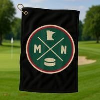 Classic Minnesota Hockey MN Outline Golf Towel thumb 1