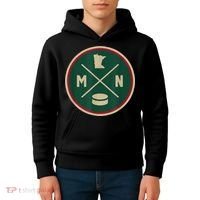 Classic Minnesota Hockey MN Outline Kids Hoodie thumb 4