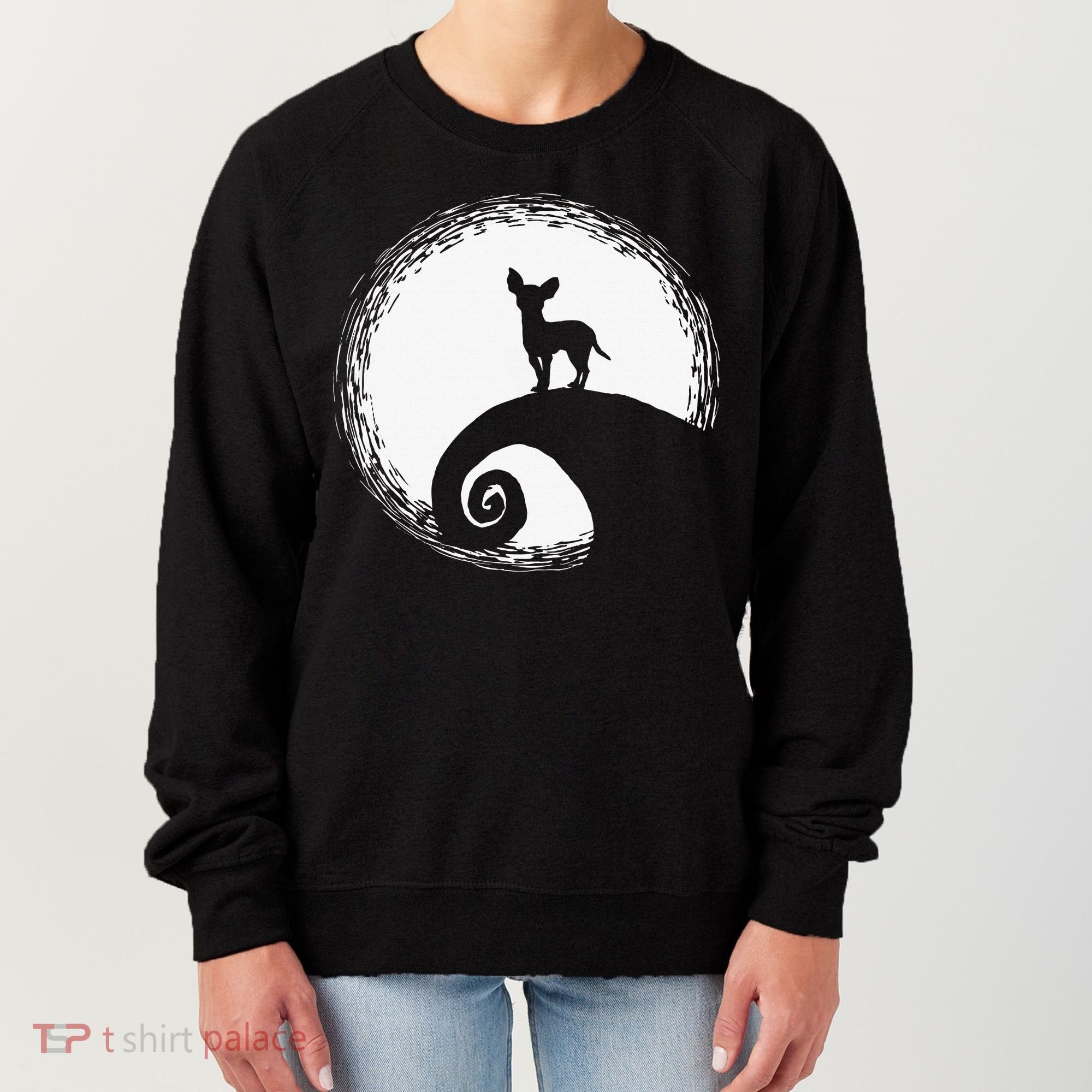 Chihuahua Moon Halloween Costume for Dog Lovers Women's Sweatshirt