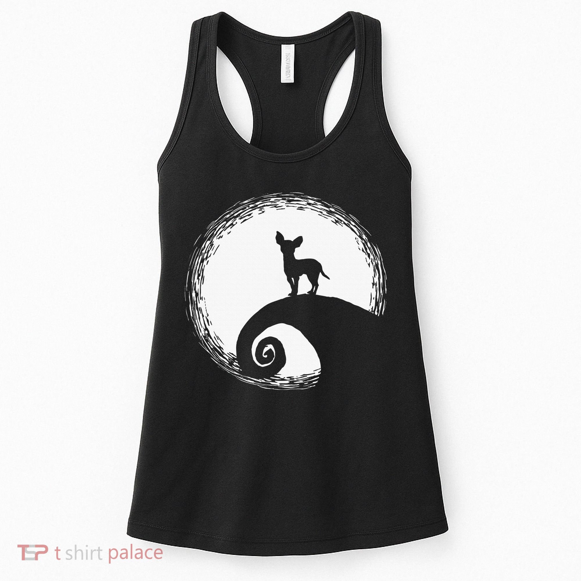 Chihuahua Moon Halloween Costume for Dog Lovers Women's Tank Top