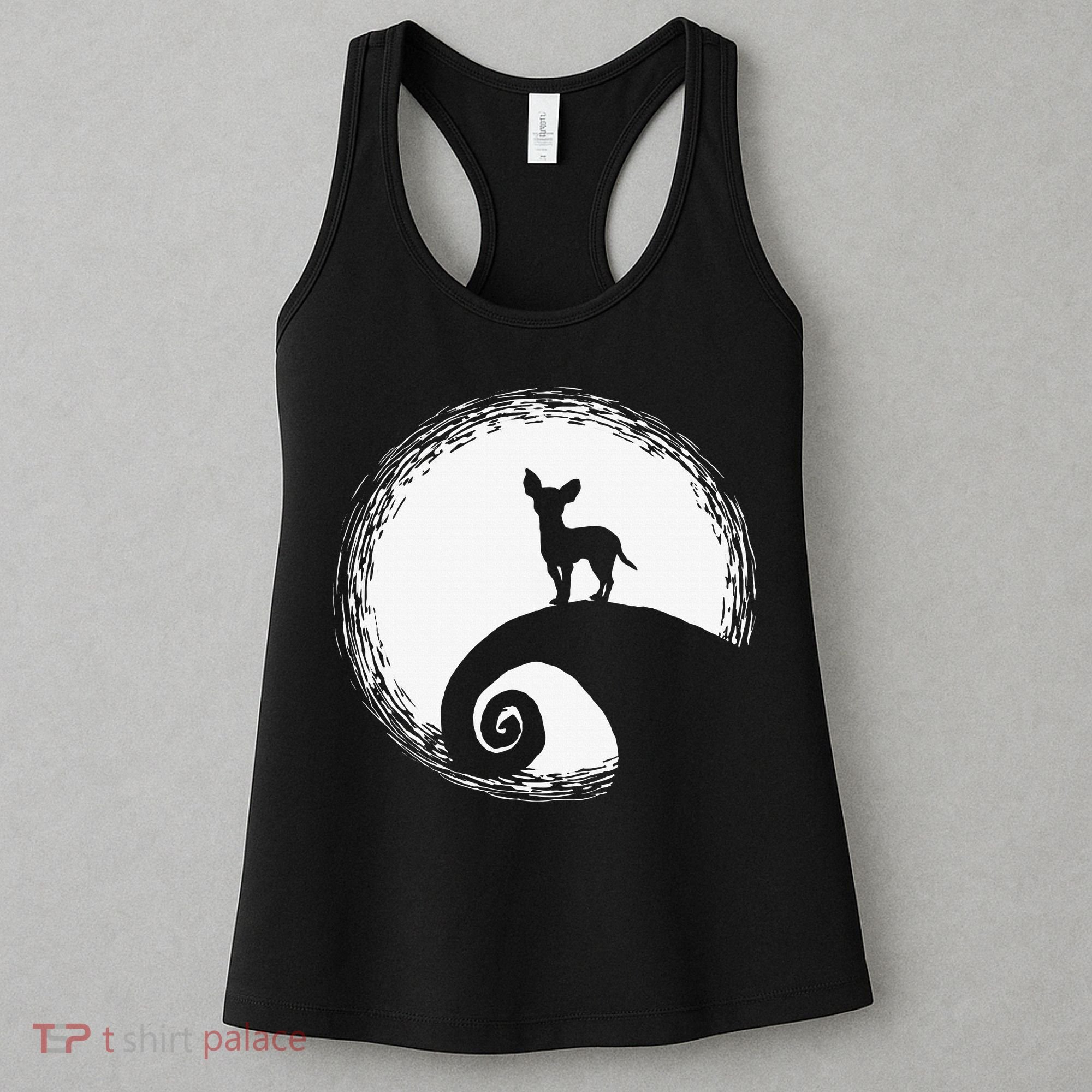Chihuahua Moon Halloween Costume for Dog Lovers Women's Tank Top