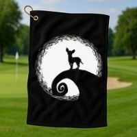 Chihuahua Moon Halloween Costume for Dog Lovers Golf Towel thumb 1