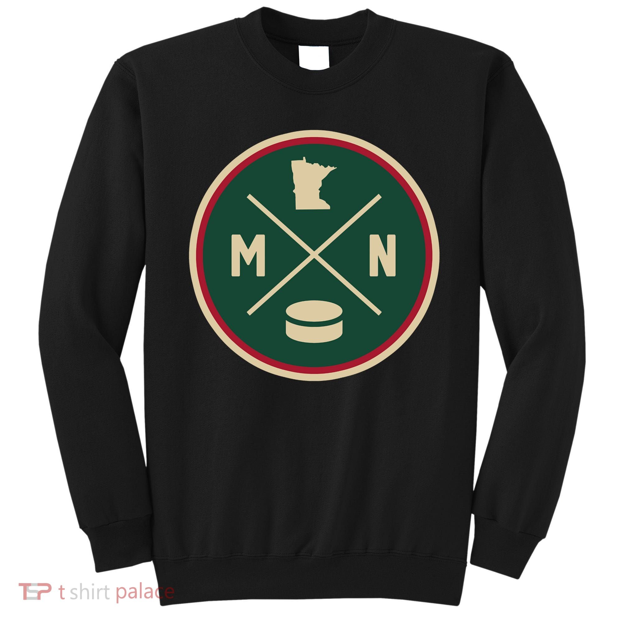 Classic Minnesota Hockey MN Outline Sweatshirt