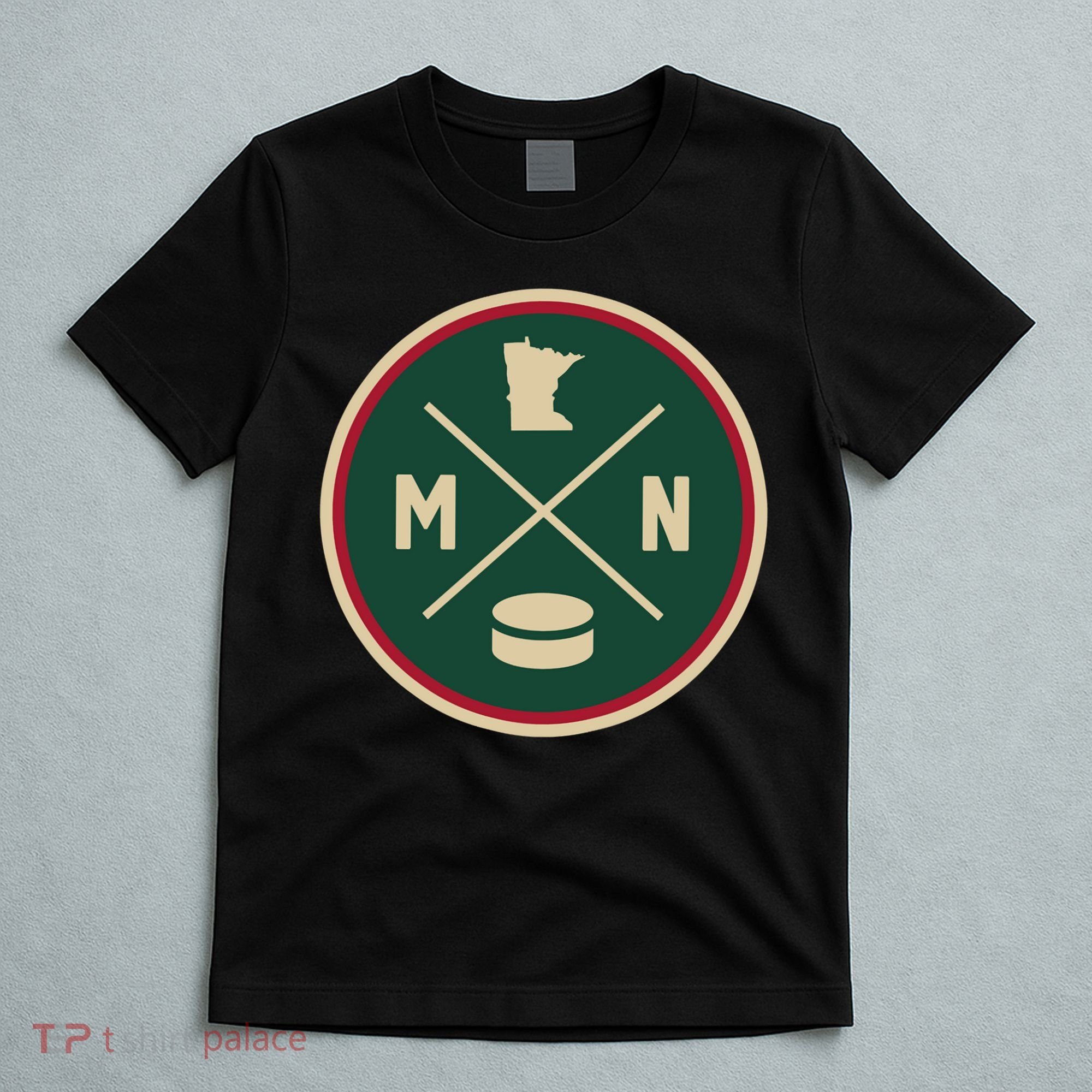 Classic Minnesota Hockey MN Outline T-Shirt