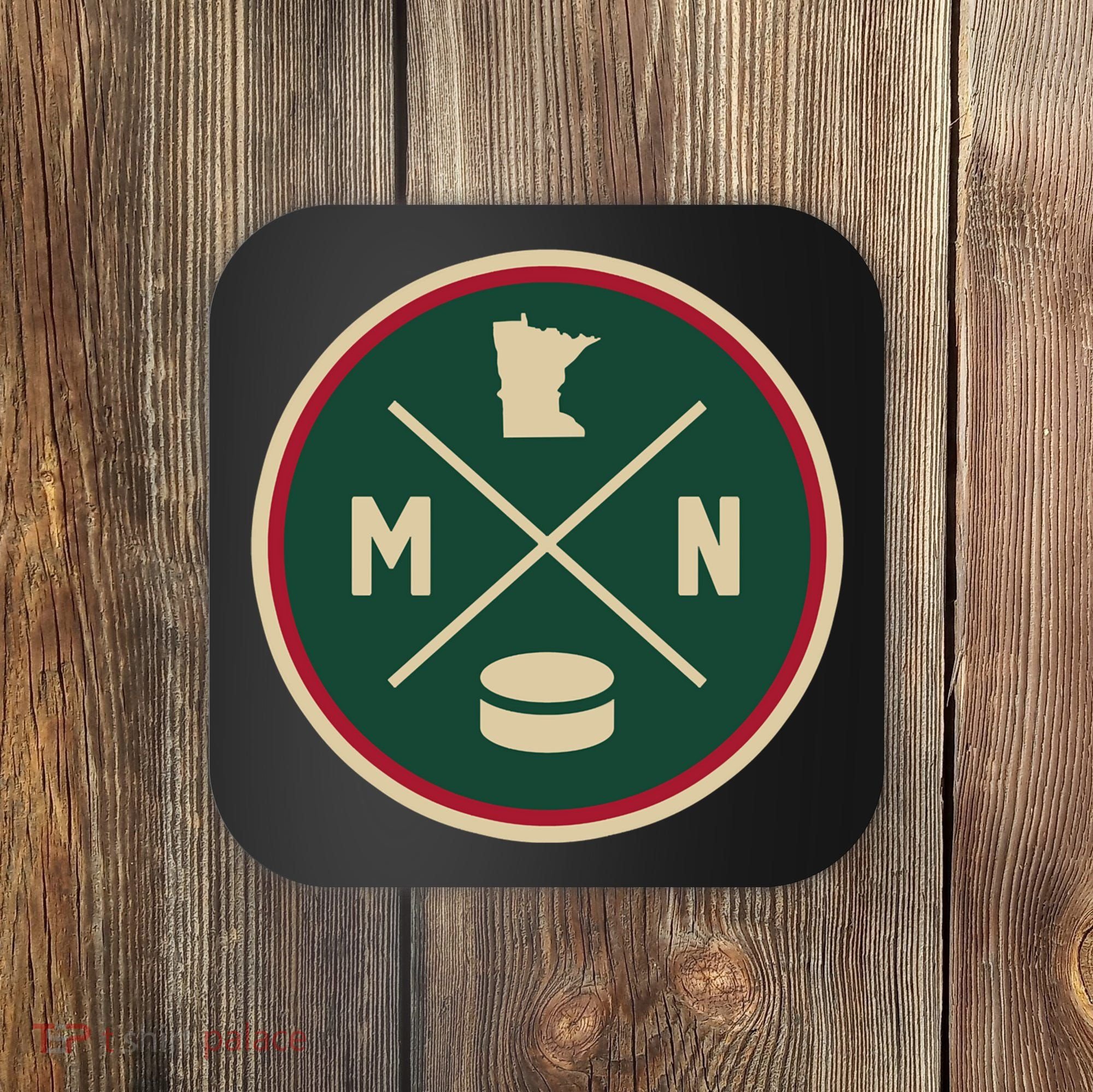 Classic Minnesota Hockey MN Outline Coaster
