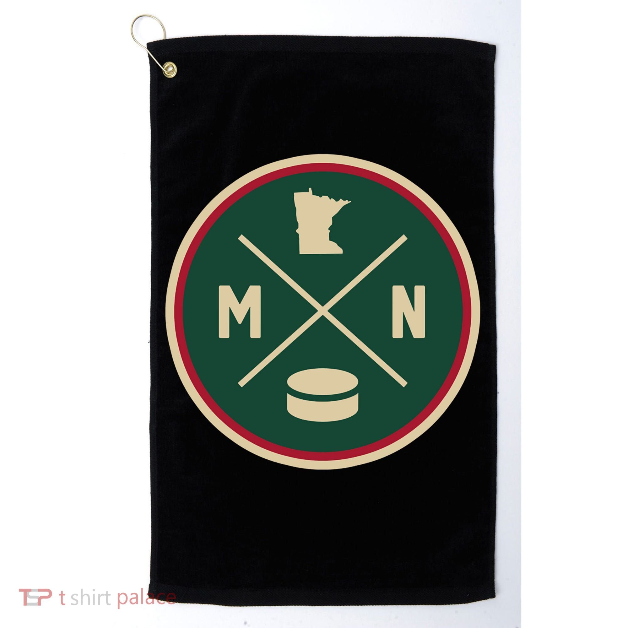 Classic Minnesota Hockey MN Outline Golf Towel