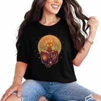 Cute Mystical Halloween Book Of Spells Cat Comfort Colors T-Shirt thumb 0