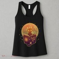Cute Mystical Halloween Book Of Spells Cat Women's Tank Top thumb 3
